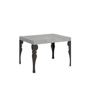 Tavolo Paxon piano cemento cm. 80x120 allungabile fino a 204 telaio Antracite