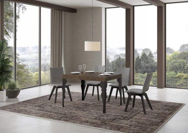 Tavolo Paxon piano noce cm. 70x110 telaio allungabile fino a 194 Antracite - immagine 2