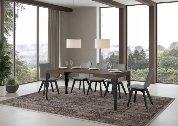 Tavolo Paxon piano noce cm. 70x110 telaio allungabile fino a 194 Antracite - immagine 3