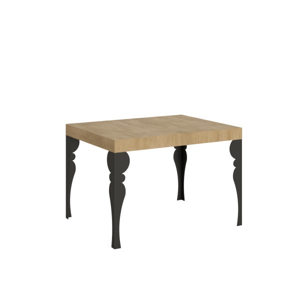 Tavolo Paxon piano quercia natura cm. 80x120 allungabile fino a 204 telaio Antracite