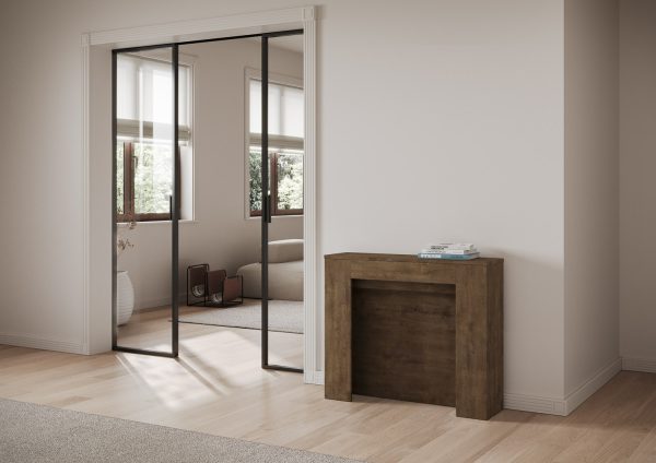 Consolle allungabile 90x25/211 cm Kiba Noce - immagine 2