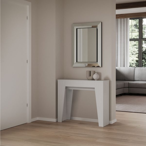 Consolle allungabile 90x25/181 cm Narrow Bianco Frassino - immagine 2
