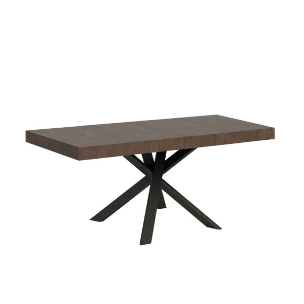 Tavolo allungabile 90x90/194 cm Clerk Premium piano Noce - gambe Antracite