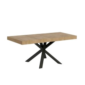 Tavolo allungabile 90x90/194 cm Clerk Premium piano Quercia Natura - gambe Antracite