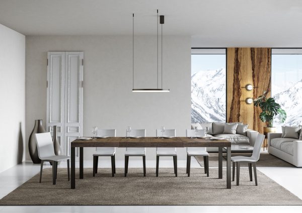 Tavolo allungabile 90x130/390 cm Everyday Premium noce telaio Antracite - immagine 3