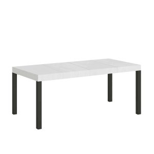 Tavolo allungabile 90x90/246 cm Everyday Premium Bianco Frassino telaio Antracite
