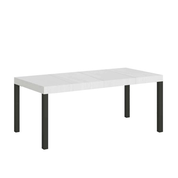 Tavolo allungabile 90x90/246 cm Everyday Premium Bianco Frassino telaio Antracite