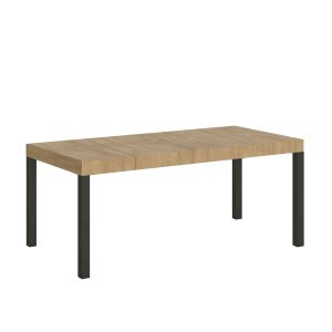 Tavolo allungabile 90x90/246 cm Everyday Premium Quercia Natura telaio Antracite