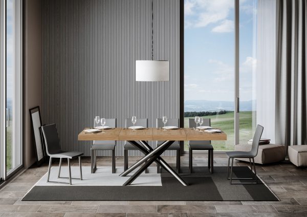Tavolo allungabile 90x120/224 cm Famas Premium Quercia Natura telaio Antracite - immagine 3