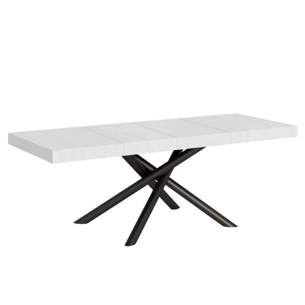 Tavolo allungabile 90x160/264 cm Famas Premium Bianco Frassino telaio Antracite