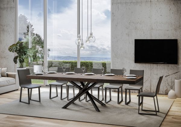 Tavolo allungabile 90x160/264 cm Famas Premium Noce telaio Antracite - immagine 3