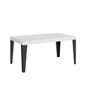 Tavolo allungabile 90x140/400 cm Flame Premium bianco frassino telaio Antracite