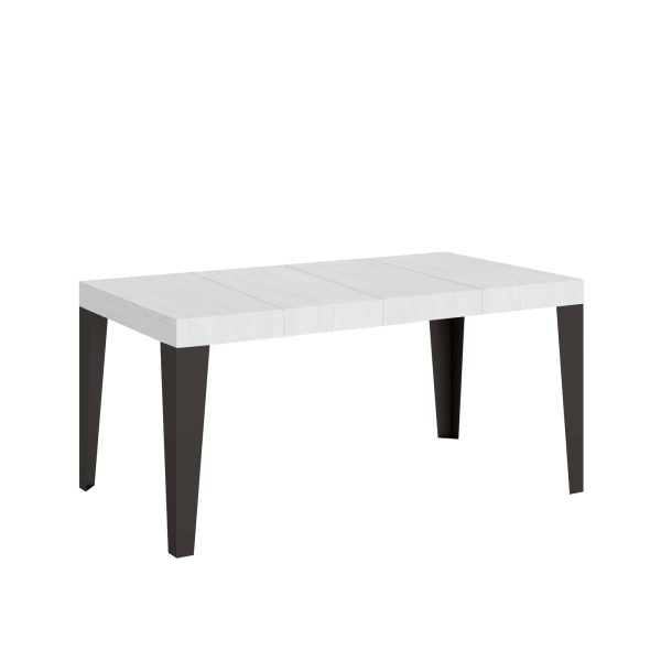 Tavolo allungabile 90x120/380 cm Flame Premium bianco frassino gambe antracite