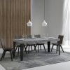 Tavolo allungabile 90x130/234 cm Flame Premium Cemento telaio Antracite - immagine 3