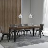 Tavolo allungabile 90x130/234 cm Flame Premium Noce telaio Antracite - immagine 2