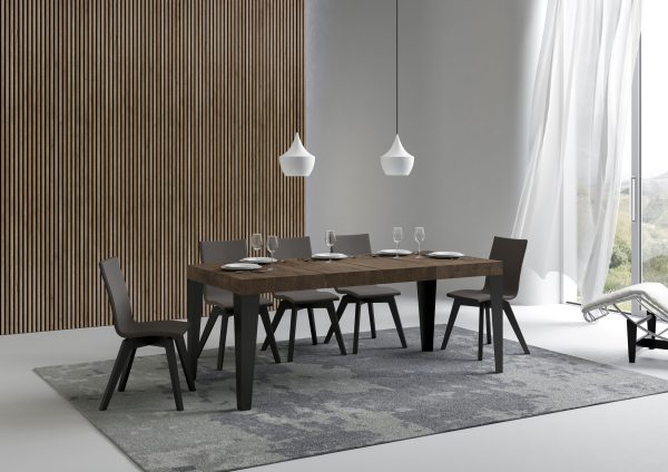 Tavolo allungabile 90x120/380 cm Flame Premium noce gambe antracite - immagine 2