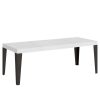 Tavolo allungabile 90x200/304 cm Flame Premium Bianco Frassino telaio Antracite