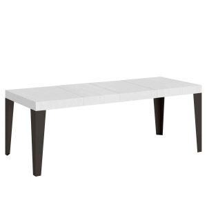 Tavolo allungabile 90x180/440 cm Flame Premium bianco frassino telaio Antracite