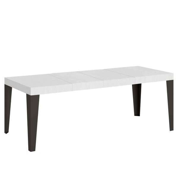 Tavolo allungabile 90x180/440 cm Flame Premium bianco frassino telaio Antracite