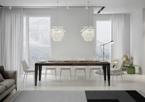 Tavolo allungabile 90x180/440 cm Flame Premium noce telaio Antracite - immagine 2