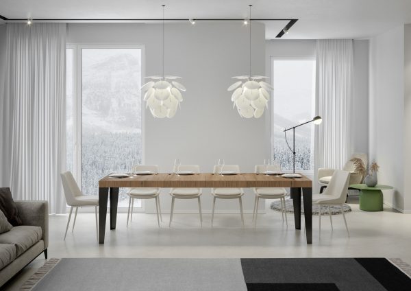 Tavolo allungabile 90x180/440 cm Flame Premium quercia natura telaio Antracite - immagine 2