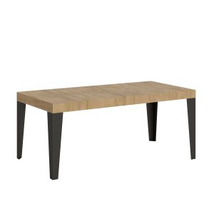 Tavolo allungabile 90x90/246 cm Flame Premium Quercia Natura telaio Antracite