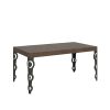 Tavolo allungabile 90x130/390 cm Karamay Premium noce telaio Antracite