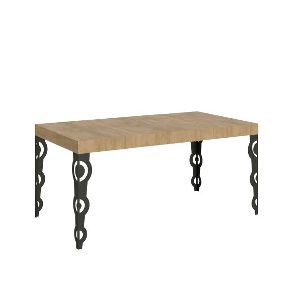 Tavolo allungabile 90X140/244 cm Karamay Premium Quercia Natura telaio Antracite