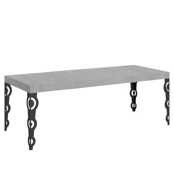 Tavolo allungabile 90x160/420 cm Karamay Premium cemento telaio Antracite