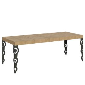 Tavolo allungabile 90x180/440 cm Karamay Premium quercia natura telaio Antracite