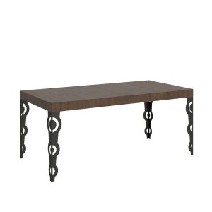 Tavolo allungabile 90x90/246 cm Karamay Premium Noce telaio Antracite