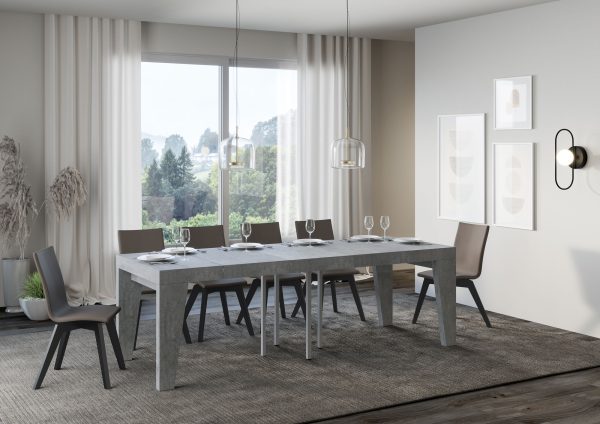 Tavolo allungabile 90x90/246 cm Naxy Premium Cemento - immagine 3