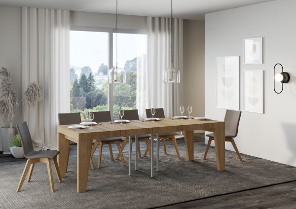 Tavolo allungabile 90x90/246 cm Naxy Premium Quercia Natura - immagine 3