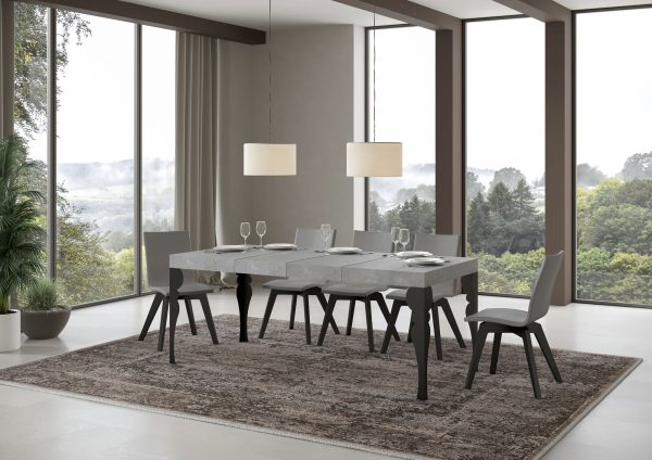Tavolo allungabile 90x140/400 cm Paxon Premium cemento telaio Antracite - immagine 3