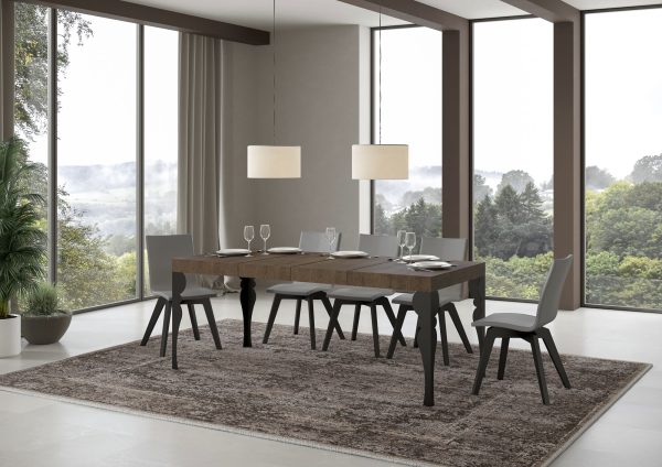 Tavolo allungabile 90x140/400 cm Paxon Premium noce telaio Antracite - immagine 3