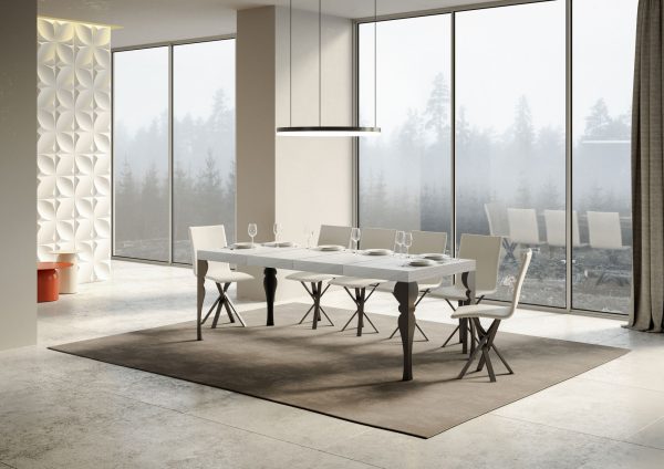 Tavolo allungabile 90x180/440 cm Paxon Premium bianco frassino telaio Antracite - immagine 3