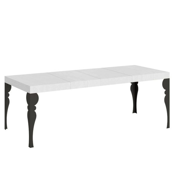 Tavolo allungabile 90x180/440 cm Paxon Premium bianco frassino telaio Antracite