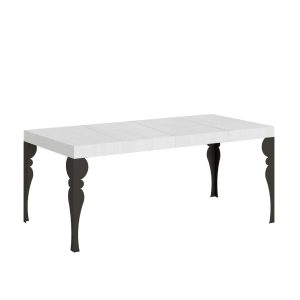 Tavolo allungabile 90x90/246 cm Paxon Premium Bianco Frassino telaio Antracite