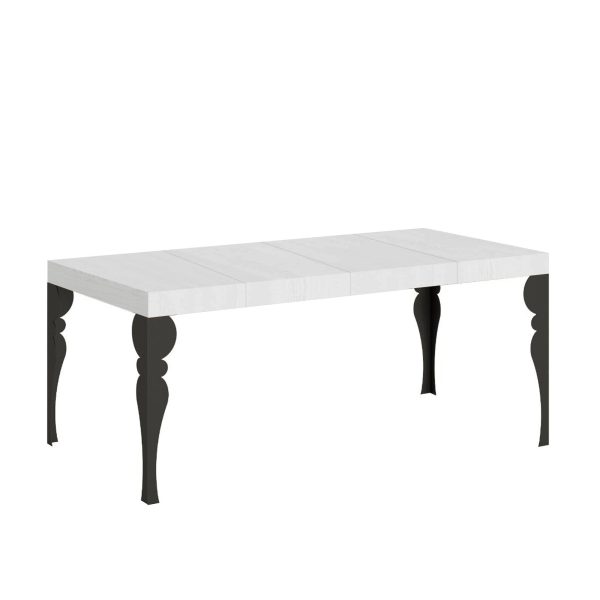 Tavolo allungabile 90x90/246 cm Paxon Premium Bianco Frassino telaio Antracite
