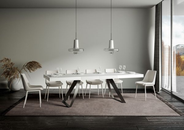 Tavolo allungabile 90x160/264 cm Proxy Premium Bianco Frassino telaio Antracite - immagine 3