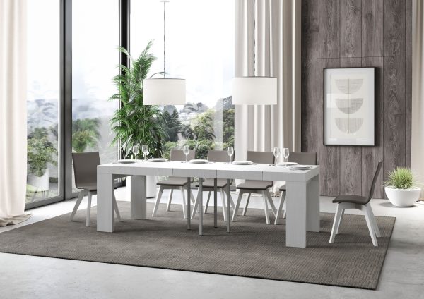 Tavolo allungabile 90x90/246 cm Roxell Premium Bianco Frassino - immagine 3