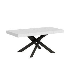 Tavolo allungabile 90x140/244 cm Volantis Premium Bianco Frassino telaio Antracite