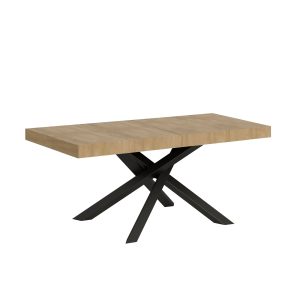 Tavolo allungabile 90x140/244 cm Volantis Premium Quercia Natura telaio Antracite