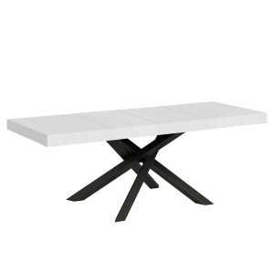 Tavolo allungabile 90x180/284 cm Volantis Premium Bianco Frassino telaio Antracite