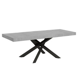 Tavolo allungabile 90x180/284 cm Volantis Premium Cemento telaio Antracite