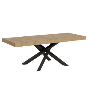 Tavolo allungabile 90x200/460 cm Volantis Premium Quercia Natura telaio Antracite