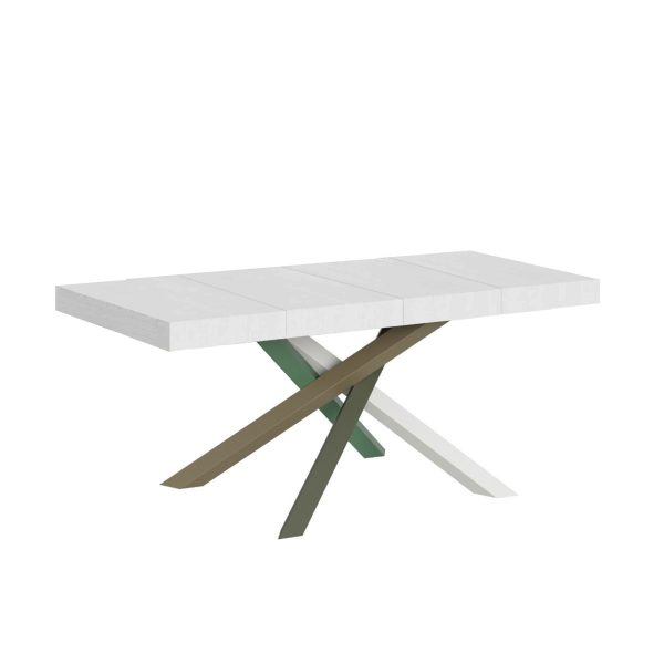 Tavolo allungabile 90x120/380 cm Volantis Premium bianco frassino gambe 4/A