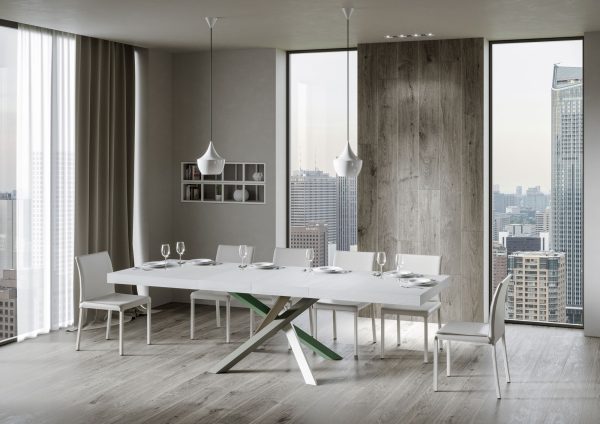 Tavolo allungabile 90x120/380 cm Volantis Premium bianco frassino gambe 4/A - immagine 3