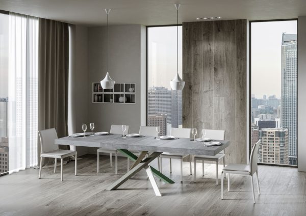 Tavolo allungabile 90x120/380 cm Volantis Premium cemento gambe 4/A - immagine 3