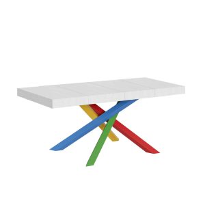 Tavolo allungabile 90x140/400 cm Volantis Premium bianco frassino telaio 4/B